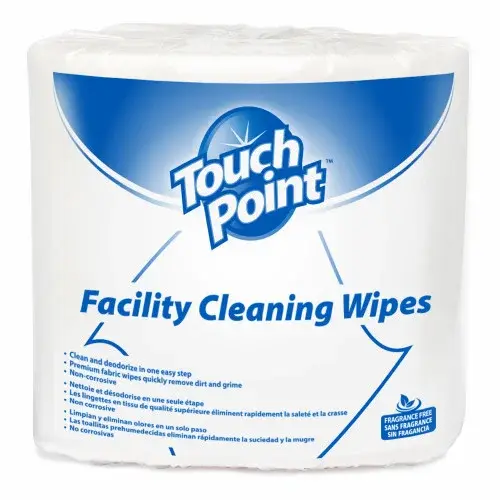 Touch Point® Facility Cleaning Wipes, 8"x6", Large Roll, 900/rl - 2 rls/cs