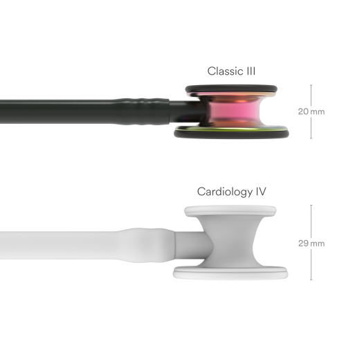3M™ Littmann® Classic III™ Stethoscope, Rainbow Chestpiece - Black Tube - 350-5870