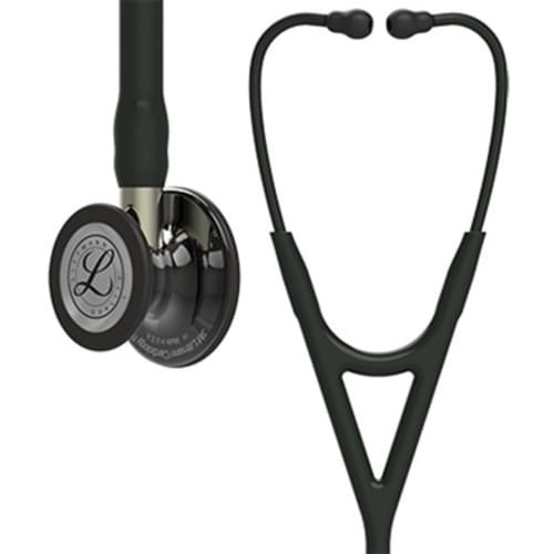 3M Littmann Cardiology IV Stethoscope, High Polish Smoke Chestpiece - Black Tube, Champagne Stem & Black Headset