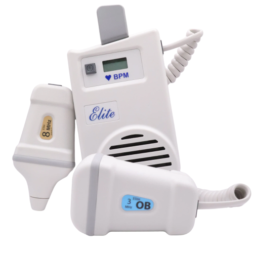Imex Elite 200 Handheld Doppler With 3 MHz Obstetric & 8 MHz Vascular Probes & Digital Display