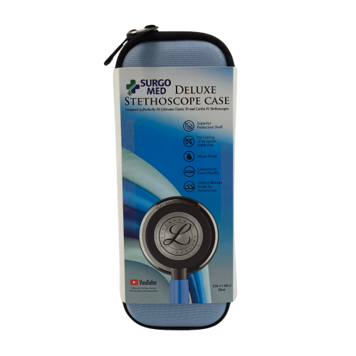 Deluxe Deep Compact Stethoscope Case - Blue - 350-513BLU