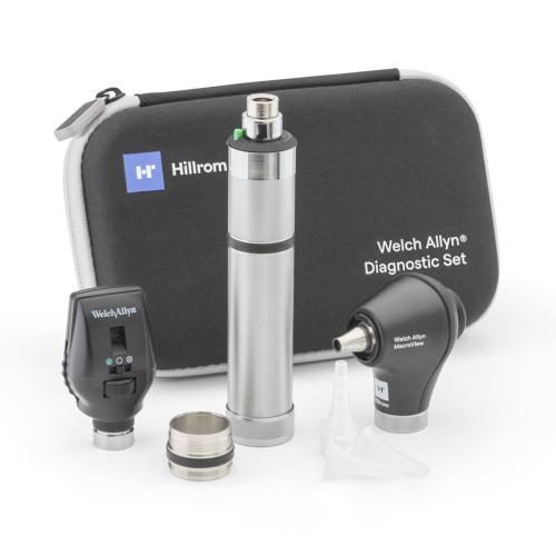 Welch Allyn 3.5V Diagnostic Set W/ Coaxial LED Ophthalmoscope, MacroView Basic LED Otoscope, Nickel Cadmium Handle