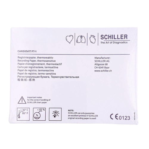 Schiller Chart Paper for Cardiovit FT-1 ECG Thermosensitive, Z-Fold - Case of 10