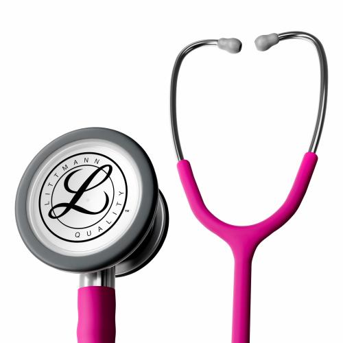 3M™ Littmann® Classic III™ Stethoscope, 5648C, Stainless Steel Chestpiece, Raspberry Satin-Finish Tube - 27"