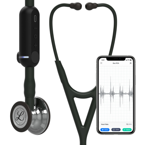 3M™ Littmann® CORE Digital Stethoscope, Mirror Chestpiece - Black (27") | Model 8890