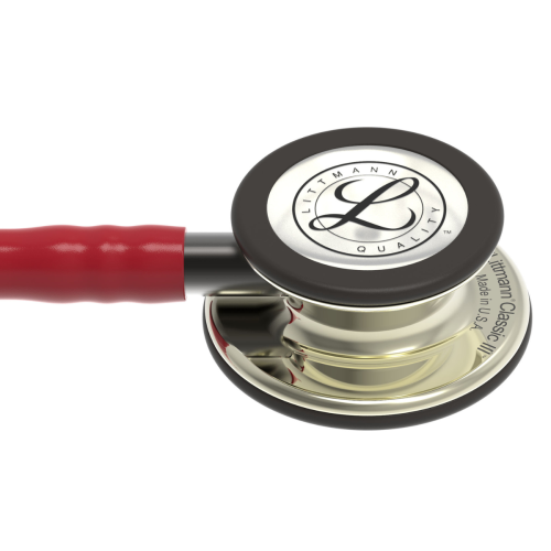 3M™ Littmann® Classic III™ Stethoscope, Champagne Chestpiece - Burgundy Tube - 350-5864