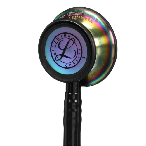 3M™ Littmann® Classic III™ Stethoscope, Rainbow Chestpiece - Black Tube - 350-5870