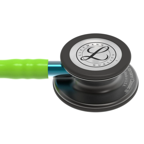 3M Littmann Classic III Stethoscope, Smoke Chestpiece - Lime Green
