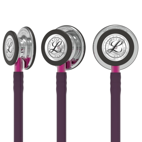 3M™ Littmann® Classic III™ Stethoscope, Mirror Chestpiece, Plum Tube, & Pink Stem - 350-5960