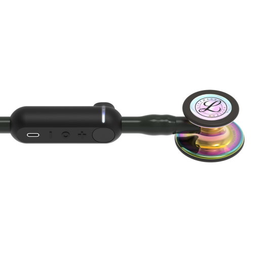 3M™ Littmann® CORE Digital Stethoscope, High Polish Rainbow Chestpiece - Black (27") | Model 8570 - 350-8570