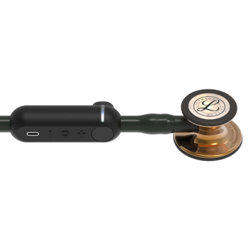 3M™ Littmann® CORE Digital Stethoscope, High Polish Copper Chestpiece - Black (27") | Model 8870 - 350-8870