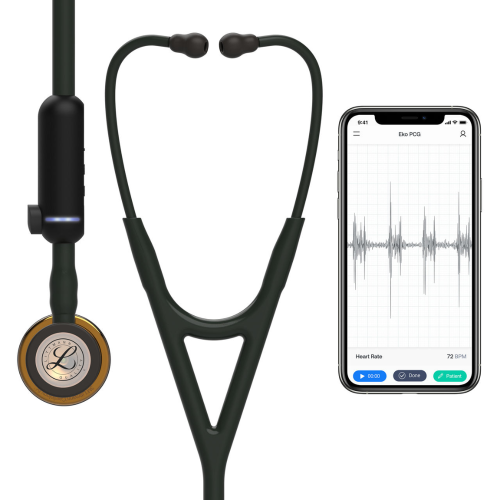 3M™ Littmann® CORE Digital Stethoscope, High Polish Copper Chestpiece - Black (27") | Model 8870 - 350-8870