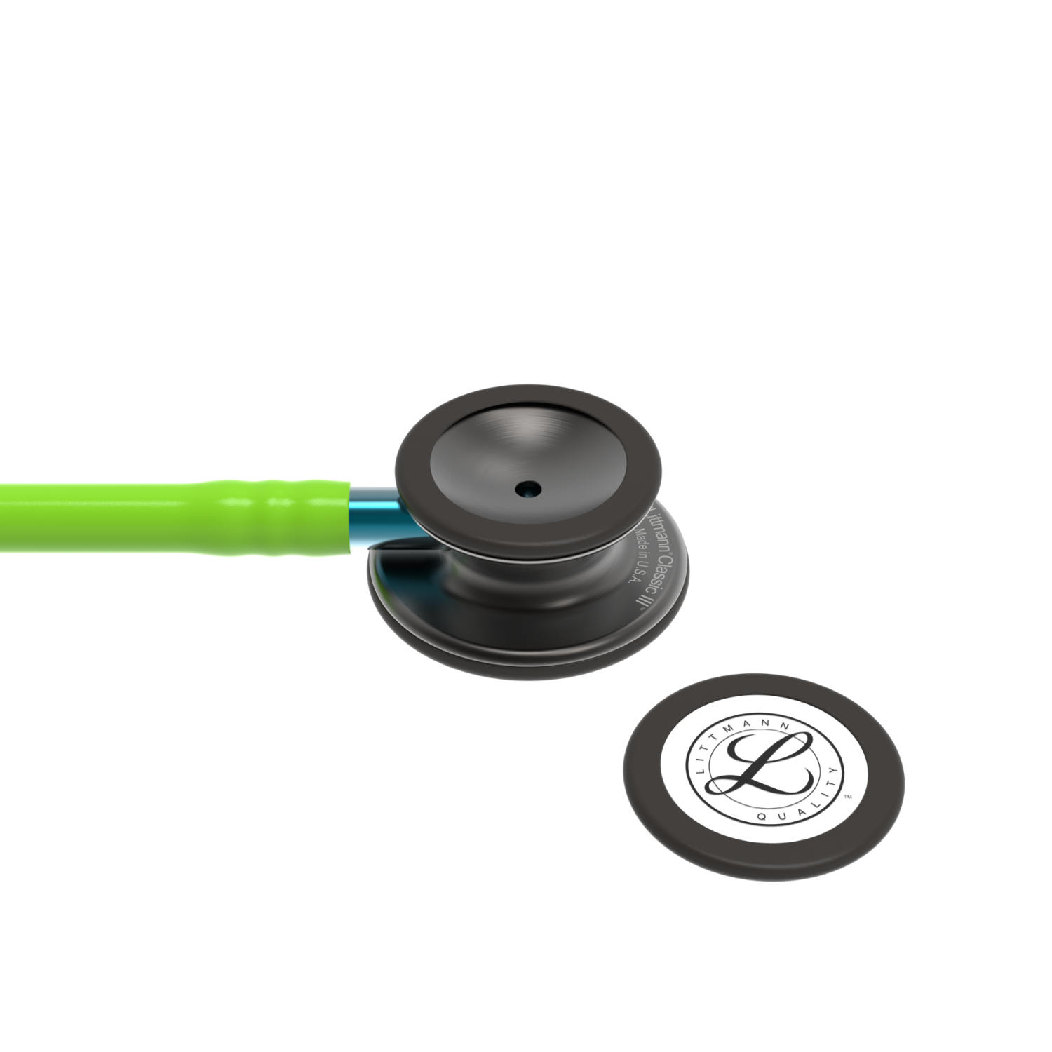 3M™ Littmann® Classic III™ Stethoscope, Smoke Chestpiece Lime Green
