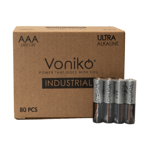 Voniko Ultra Alkaline Industrial AAA Batteries - Box of 80 = 900-0090