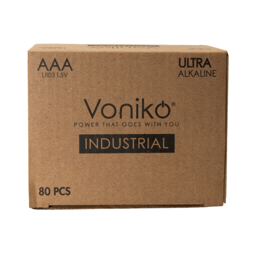 Voniko Ultra Alkaline Industrial AAA Batteries - Box of 80 = 900-0090