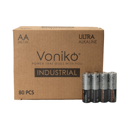 Voniko Ultra Alkaline Industrial AA Batteries - Box of 80 = 900-0095