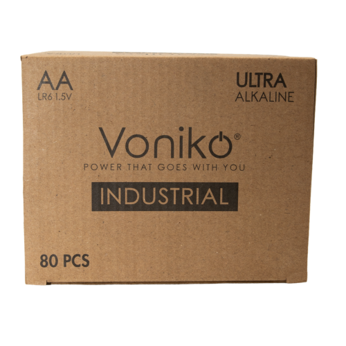 Voniko Ultra Alkaline Industrial AA Batteries - Box of 80 = 900-0095