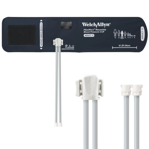 Welch Allyn FlexiPort Reusable Blood Pressure Cuff - Size 11 Adult, 2-Tube, Female Locking Connectors (25 - 34 cm)