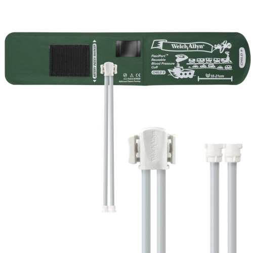Welch Allyn FlexiPort Reusable Blood Pressure Cuff - Size 9 Child, 2-Tube, Female Locking Connectors (15-21 cm)