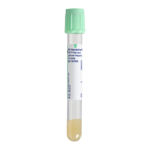 BD Vacutainer® PST™ Tube Plastic Light Green Hemogard™ - 4.5 ml (Pack of 100)