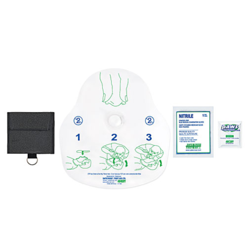 CPR Face Shield with One-Way Filtered Valve, Gloves & Wipe