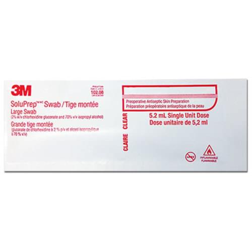 SoluPrep& Large Swab 2% CHG 70% Alcohol Clear 30/box