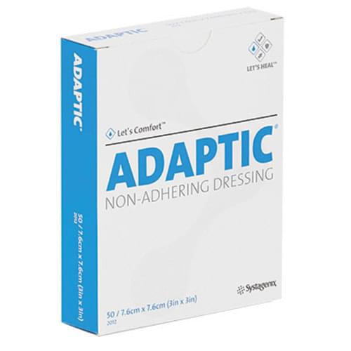 Adaptic Non-Adhering Dressing With Petrolatum 7.6 cm x 7.6 cm 50/box