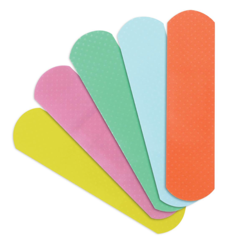 CURAD® Neon Plastic Adhesive Bandages – 3/4" × 3" (Box of 50) = 300-256131