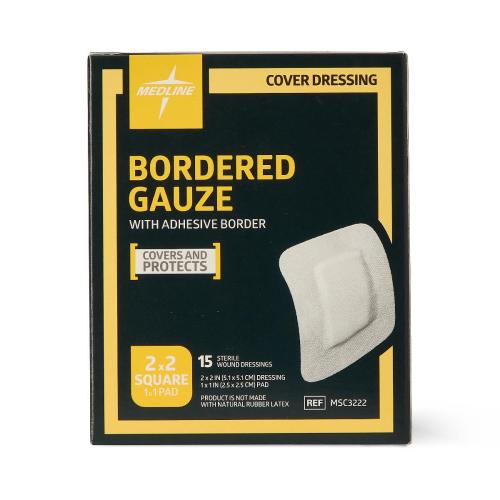 Sterile Bordered Gauze Adhesive Island Wound Dressing - 2" x 2" (Box of 15)