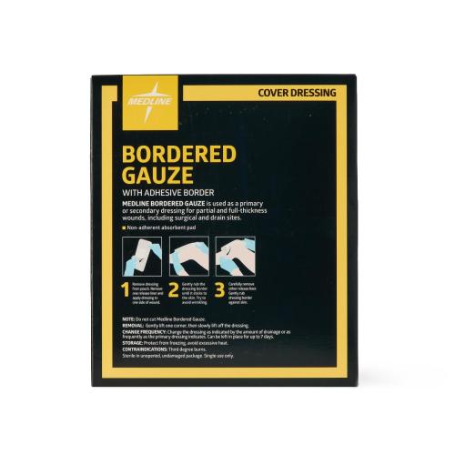 Sterile Bordered Gauze Adhesive Island Wound Dressing – 4" × 4" (Box of 15) = 300-3244