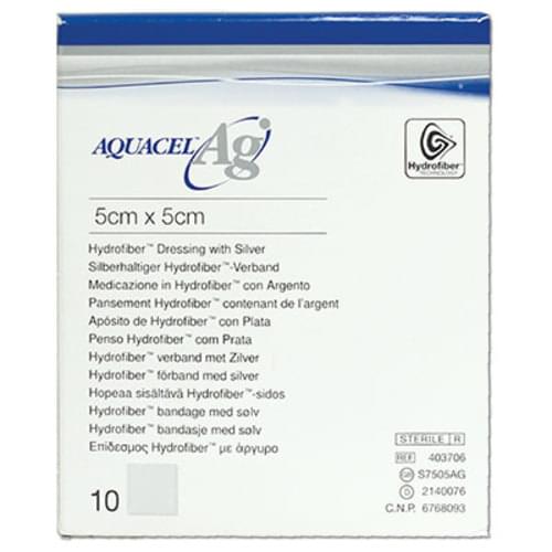 AQUACEL& AG Dressing Sterile 5 cm x 5 cm 10/box