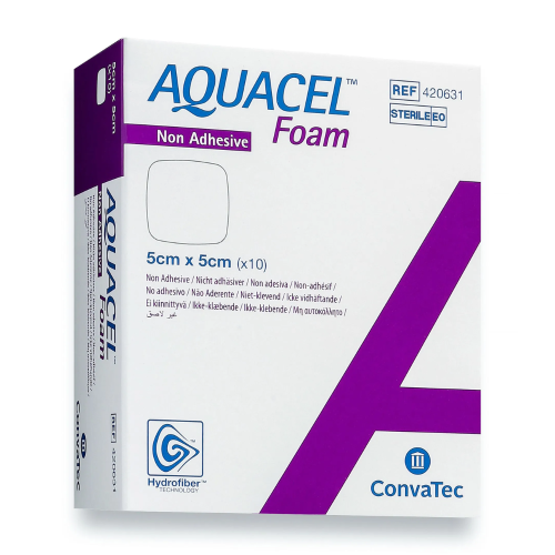 AQUACEL® Foam Non-Adhesive Hydrofiber® Dressing, Square – 2" x 2" (Box of 10)