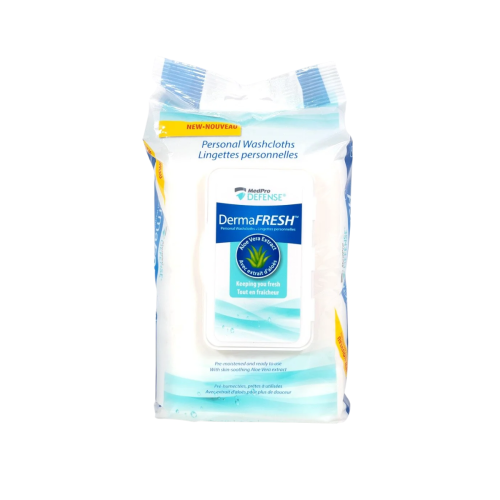 MedPro Defense DermaFRESH™ Personal Washcloths - Pack of 48