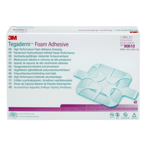 Tegaderm™ Foam Adhesive Dressing, Square - 3.5" x 3.5" (Box of 10)