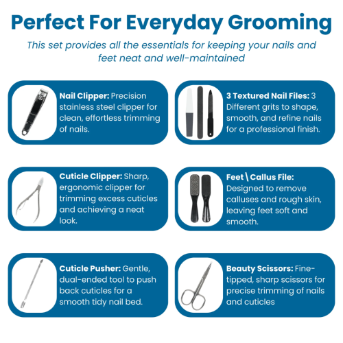 BIOS Living Manicure & Pedicure Set (8 Piece Nail Kit) = 300-FP412