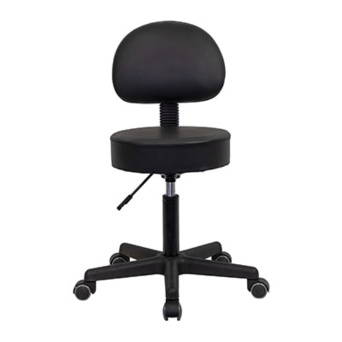 CanDo Pneumatic Stool with Back - Black = 301-7067