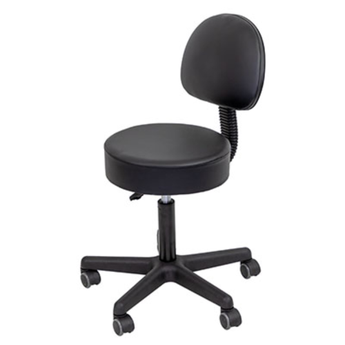 CanDo Pneumatic Stool with Back - Black