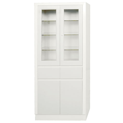UMF Storage Cabinet with Upper Section, 2 Doors & 2 Drawers – Quiet White