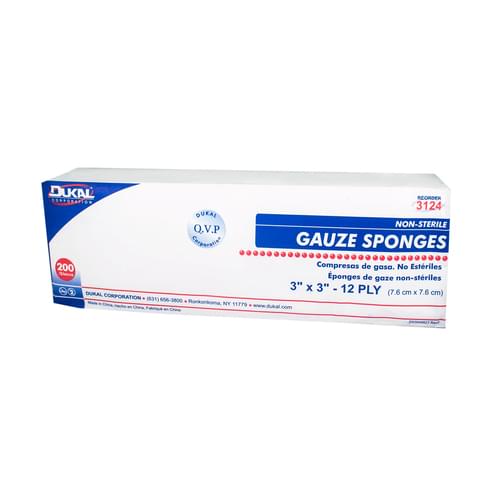 Dukal Cotton Gauze Sponge 3” x 3”, 12ply (Bag of 200)