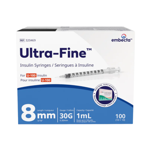 Ultra-Fine™ II Insulin Syringe with Needle, 1 mL, 30G x 5/16" - Box of 100