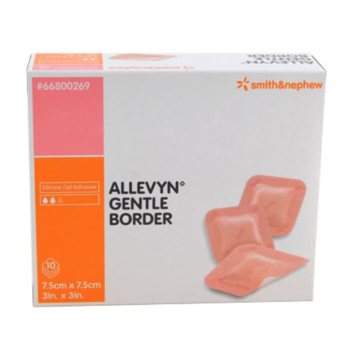 ALLEVYN™ Gentle Border Hydrocellular Foam Dressing - 3" x 3" (Box of 10)