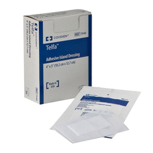 Telfa™ Adhesive Island Dressing - 4" x 5" (Box of 25)