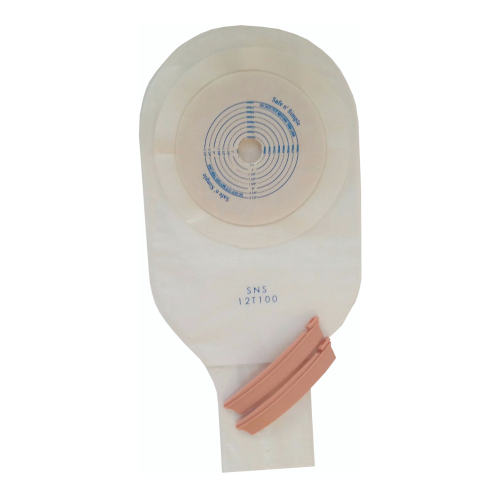 Safe n Simple Cut-to-Fit One-Piece 12" Transparent Drainable Ostomy Pouch - Box of 10