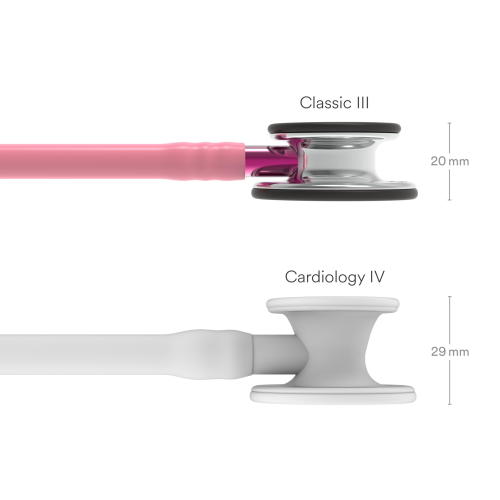 Littmann® Classic III™ Stethoscope With Mirror Chestpiece, Pearl Pink Tube, & Pink Stem = CLR-350-5962