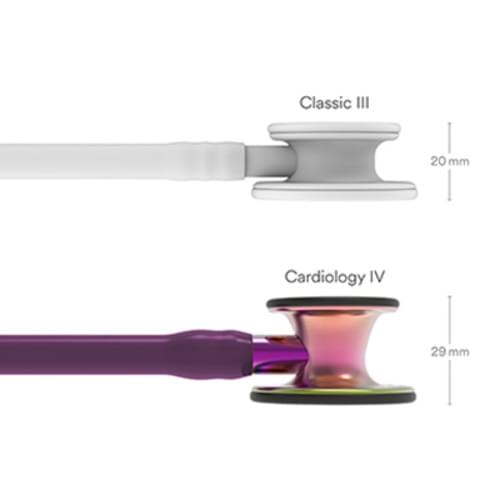 3M Littmann Cardiology IV Stethoscope, Rainbow Chestpiece - Plum Tube, Violet Stem & Black Headset (27") - 350-6205