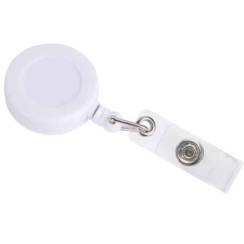 Retractable ID Badge Holder - White