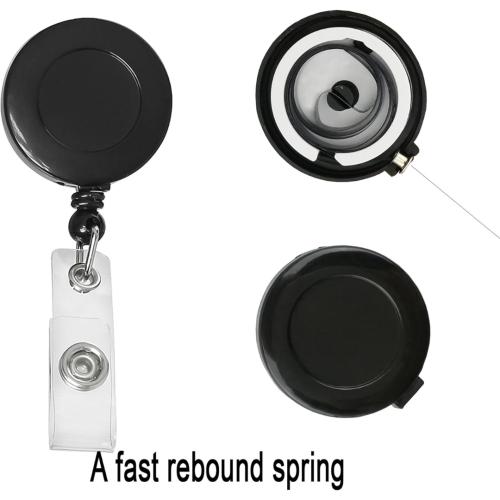 Retractable ID Badge Holder - Black = 350-RETRBLK