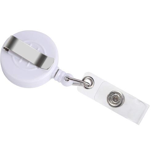 Retractable ID Badge Holder - White = 350-RETRWHT