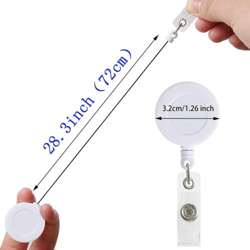Retractable ID Badge Holder - White = 350-RETRWHT