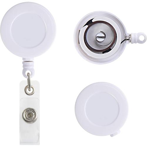 Retractable ID Badge Holder - White = 350-RETRWHT